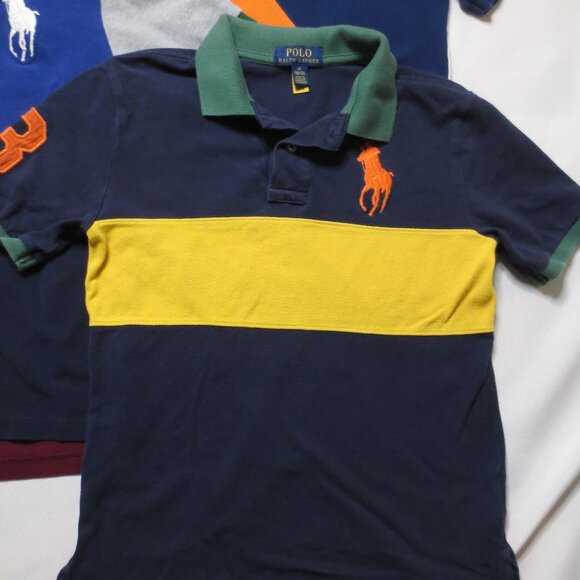 4 PC LOT POLO RALPH LAUREN boys PONY shirts PREPPY blue GREEN SIZE MEDIUM 10/12 - Picture 6 of 9